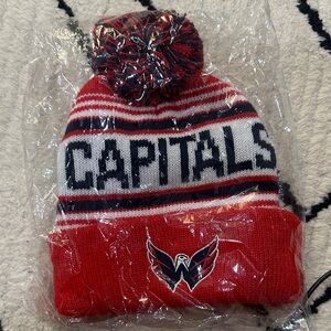 Red Washington Capitals Beanie with Pom